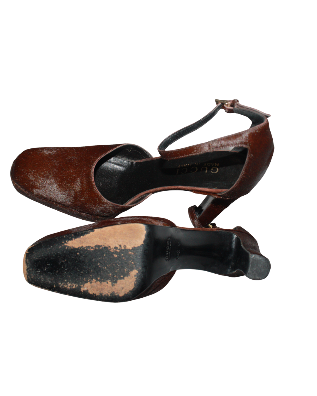 F/W 1996 Gucci by Tom Ford Brown Pony Hair Heels