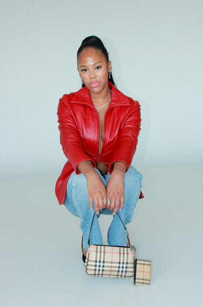 Y2K Red Leather jacket