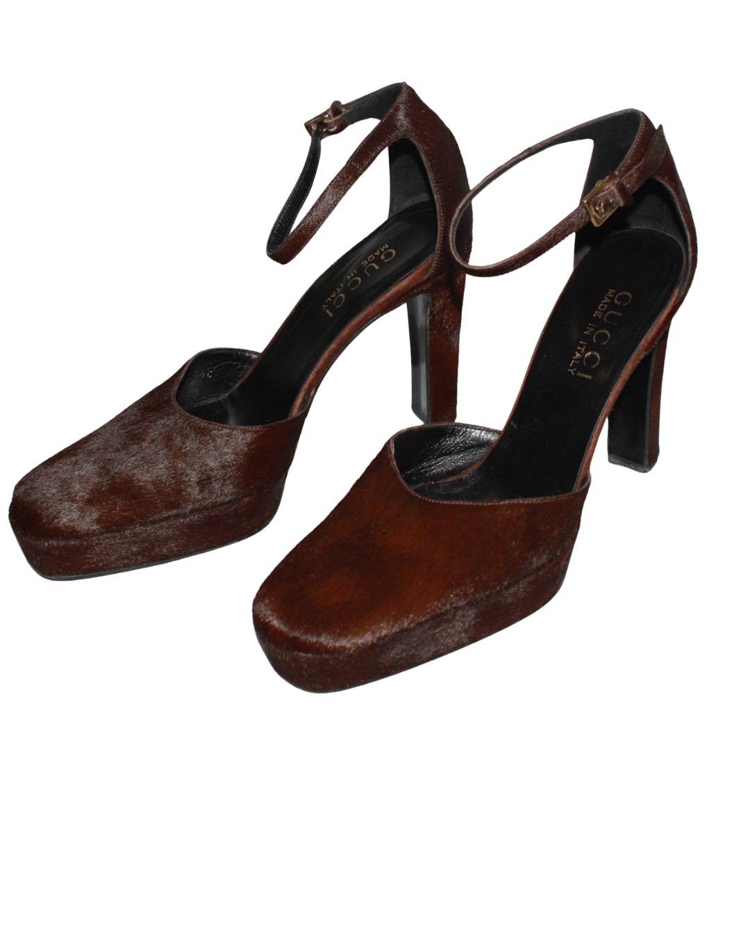 F/W 1996 Gucci by Tom Ford Brown Pony Hair Heels
