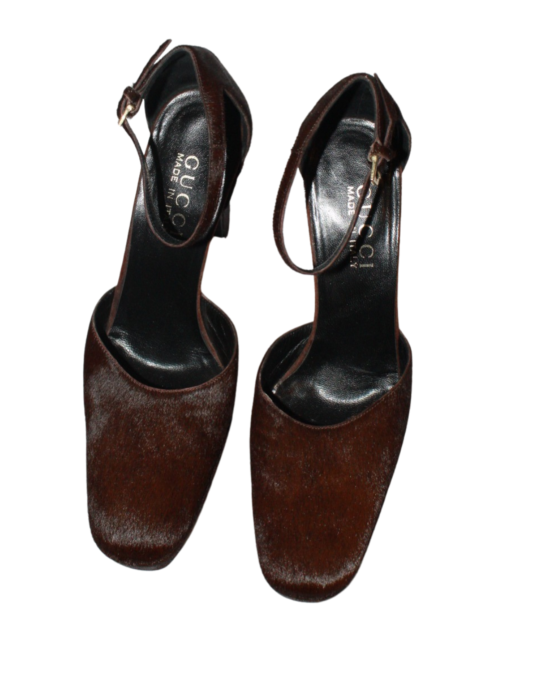 F/W 1996 Gucci by Tom Ford Brown Pony Hair Heels