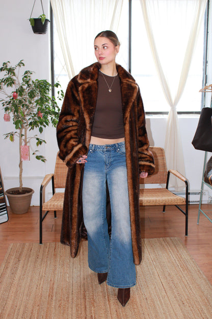 Vintage brown Faux Fur coat