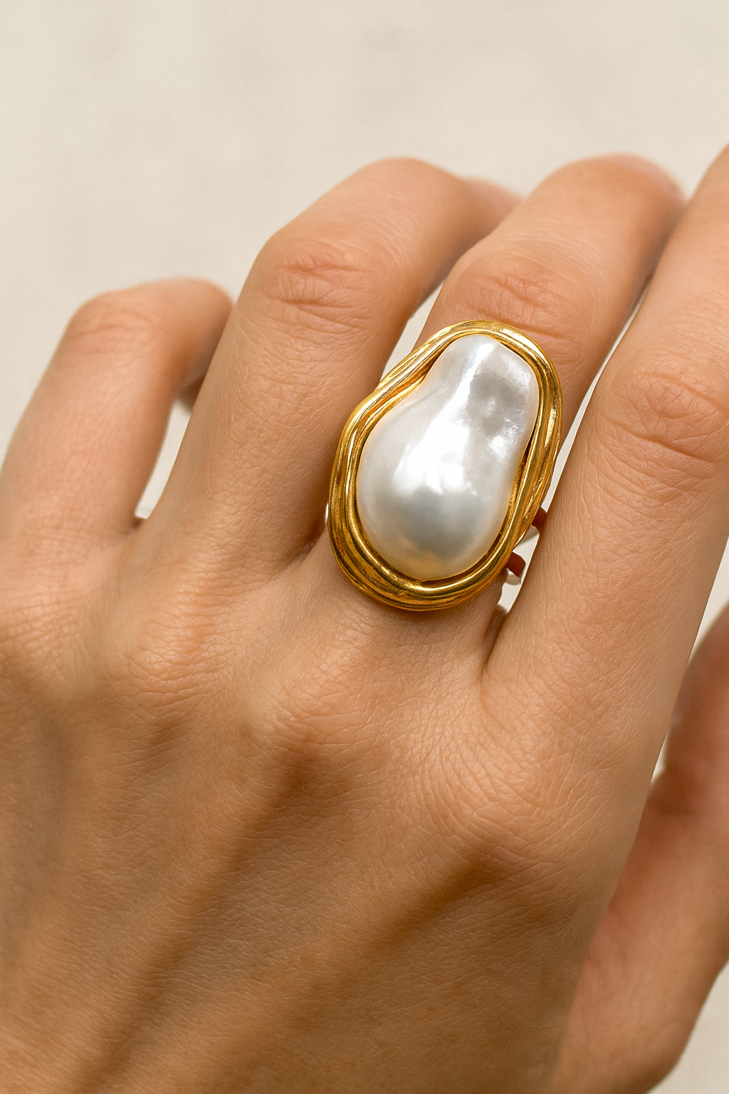 Gold Pearl ring