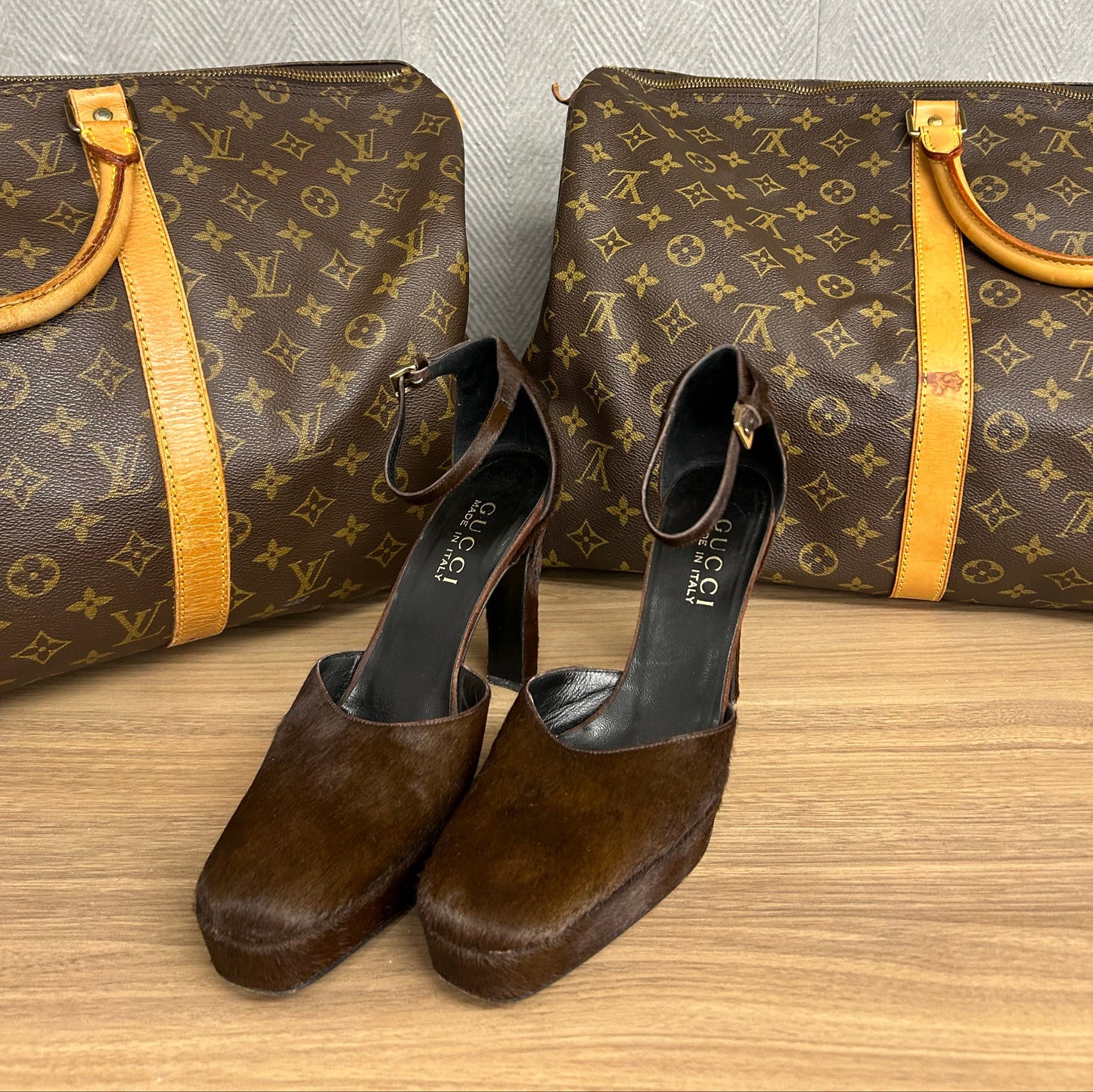F/W 1996 Gucci by Tom Ford Brown Pony Hair Heels