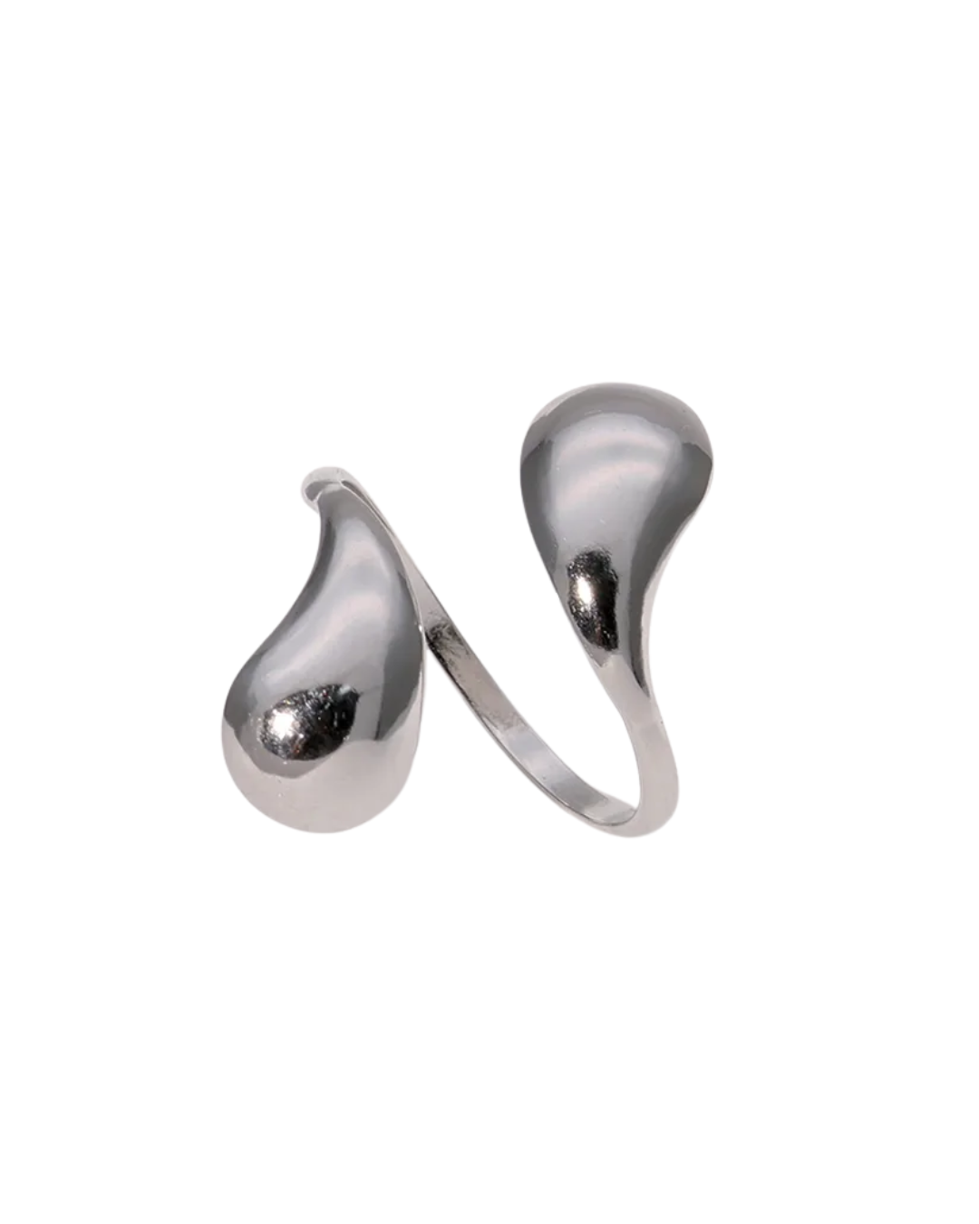 Silver Water Droplet Ring