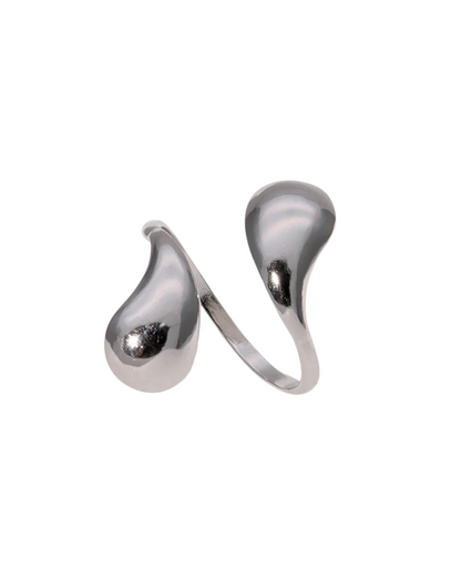 Silver Water Droplet Ring